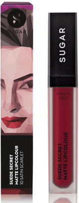 

Sugar Suede Secret Matte Lipcolour(Shade No.- 10 Satin Scarlet (Red), 6 ml)