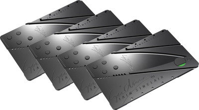 

Sunrise Credit Card Sized Folding Small Size ( Pack of 4 Pcs ) Pocket Knife(Black)
