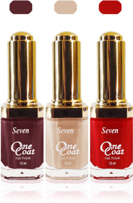 

Seven one coat velvet matte nail polish exclusive color range set of 3 red skin brown brown(Pack of 3)