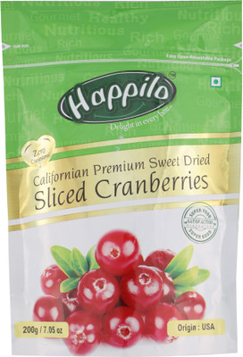 

Happilo Californian Premium Sweet Dried Sliced Cranberries(200 g, Pouch)