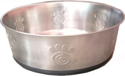 

Petshop7 High Quality Heavy Stainless Steel Anti Skid Dog Food Bowl/Dog Bowl/Cat Bowl (Xtra Large (2 LTR) Round Stainless Steel Pet Bowl(2000 ml Silver)