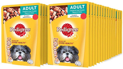 

Pedigree Gravy Adult Dog Food Chicken _ Liver Chunks Chicken 80 g Dry Dog Food(Pack of 30)