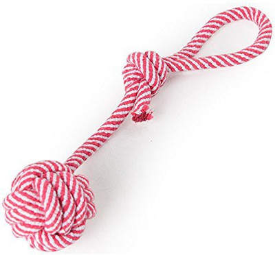 

Foodie Puppies Cotton Rope Dog Chew Toy 15 inches with 2 Knots and Contrast Color Cotton Ball - (Color May Vary) Cotton Chew Toy For Dog