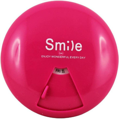 

ATOOZED 7 day Smile Pill Box Mini Rotate Round 7 Day Tablet Sorter Organizer Pill Box(Pink)
