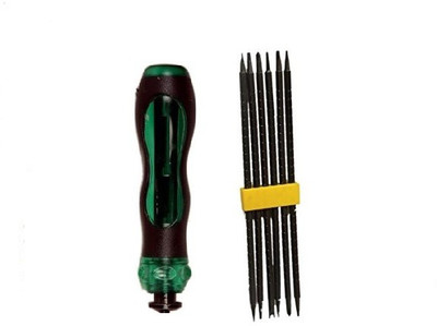 

WOWSOME 12 in One screwdriver Kit for Opening and Repairing Mobiles, PDA, Laptop Standard Screwdriver Set(Pack of 1), Green handle black bits