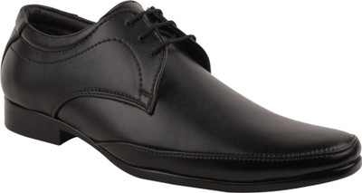 

MILES FOOTWEAR Men Synthetic Leather Lace-Up Derby Shoe Lace Up For Men(Black