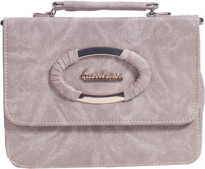

Milky Way Girls Evening/Party, Casual, Formal Beige Leatherette, Acrylic, Denim Sling Bag