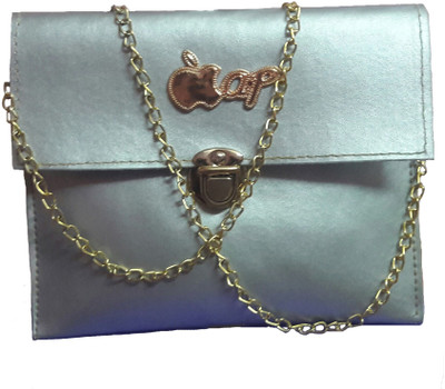 

Divu Collections Girls Evening/Party Silver PU Sling Bag