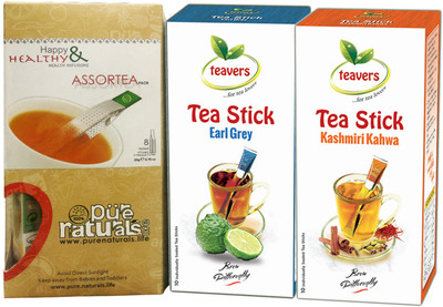

Pure Naturals Tea Combo byPurenaturals(Assortea + Earl Grey + Kashmiri Kahwa) 60 g Each - Assorted Tea Gift Set, Variety Tea Combo, Herbal Tea Gift Combo Assorted, Herbs Herbal Infusion(60 g, Box)