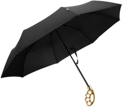 

BonZeal Sun Rain Protection Windproof Three Fold Creative Auto Open Fist Style Handle Umbrella(Black)
