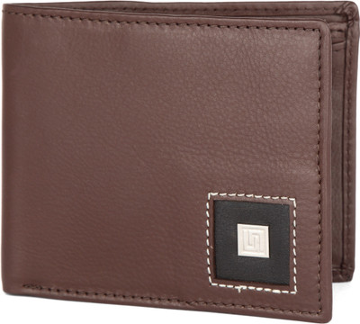 

U+N Men Brown Genuine Leather Wallet(3 Card Slots)