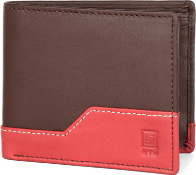 

U+N Men Brown Genuine Leather Wallet(3 Card Slots)