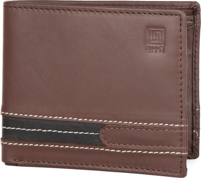 

U+N Men Brown Genuine Leather Wallet(3 Card Slots)
