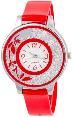 

FabSale Best New Designer Red PU Strap Stylish Attractive Round White Dial Latest Analog Wrist Watch - For Women