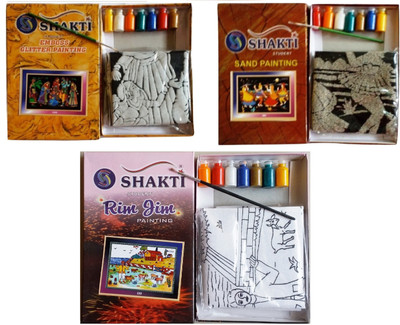 Shakti Emboss Sand And Canvas Rim Jim Painting Combo Pack Of