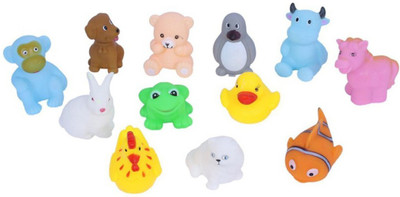 

Speoma small squeeze animals for baby (multi color) Bath Toy(Multicolor)