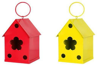 

TrustBasket Set of 2 Colorful Bird House( Red and Yellow) Bird House(Hanging)