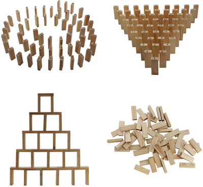 

Tootpado 48 Pcs Wooden Dominoes Set for Kids (1TNG126) - Building Blocks Racing Tile Games(Brown)