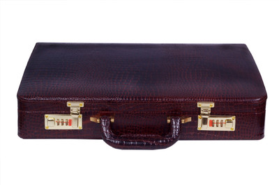 

ZINT GENUINE LEATHER CROCODILE PRINT VINTAGE STYLE MEN HARD BRIEFCASE Medium Briefcase - For Men(Brown)