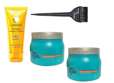 

Studio Fix Combo Hair Brush&Professional Deep Nourishing Cream Bath Spa Hair Mask Cream Pack Of 2, Sun Expert UV Lotion SPF30(Set of 4)