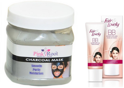 

Pink Root Charcoal Mask 500ml and Fair & Lovely BB Instant Fair Look Make-Up Finish(Set of 2)