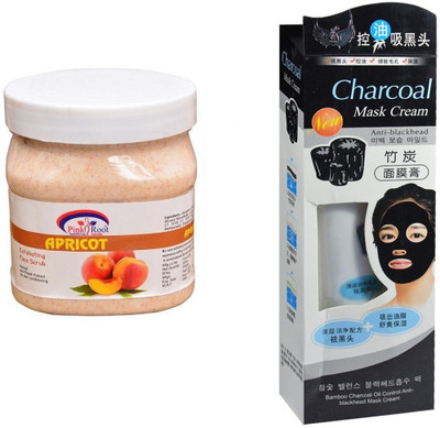 

Pink Root Apricot Scrub 500ml and Charcoal Mask Cream Anti-blackhead(Set of 2)