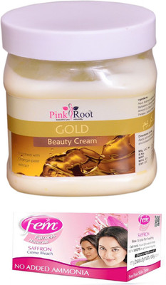 

Pink Root Gold Cream 500ml and Fem Saffron Bleach(Set of 2)