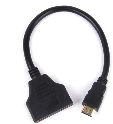 

TOBO HDMI Adapter Converter Splitter Cable, 1 in 2 Out/Male to 2 Female HDMI Cable(Compatible with Blue-ray, DVD, players, PS3, TV, Black)
