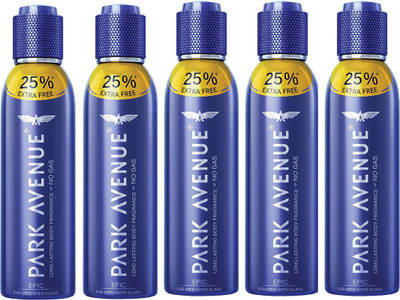 

Park Avenue EPIC DEODORANT SPRAY 150 ML Deodorant Spray - For Men & Women(150 ml, Pack of 5)
