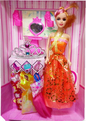 

TALKING GANESHA Beautiful Doll with Dresses, Shoes, Dressing Table & Tiara Toy Doll for Girls - Multicolor(Multicolor)
