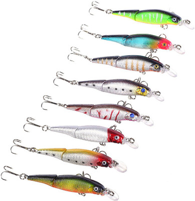 

Magideal Fishing Lures Baits Crankbait Multi Jointed Design Hard Bait Fishing Lure(Pack of 8 Size 6)