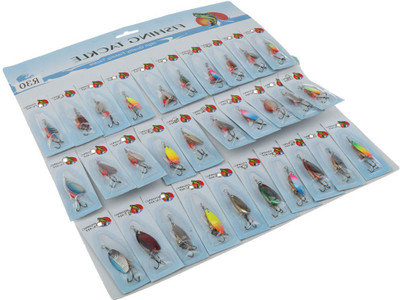 

Magideal Metal Spinner Fishing Lure with Hooks Minnow Baits Bright colors Hard Bait Fishing Lure(Pack of 30 Size 6)