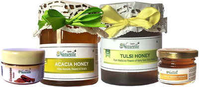 

Farm Naturelle Farm Naturelle-(Pack of 2x250Gms+40 Gms Raw Honey+Cinnamon Powder worth Rs.69/-) Forest-Vana Tulsi Flower Honey and Acacia Forest Flower Honey Combo (High Medicinal value, Anti-Diabetic, Aromatic and Tasty) Combo(Pack of 2x250 gms with 40 g