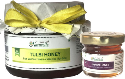 

Farm Naturelle Farm Naturelle-Raw Natural Unprocessed Tulsi Forest Flower Honey - 400 Grams with 40 Gms Jamun Flower Honey (Ayurved Recommended)-Huge Medicinal Value Combo(pack of 400 gms honey and 40 gm honey)