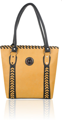 Leather Land Shoulder Bag(Beige, Black)