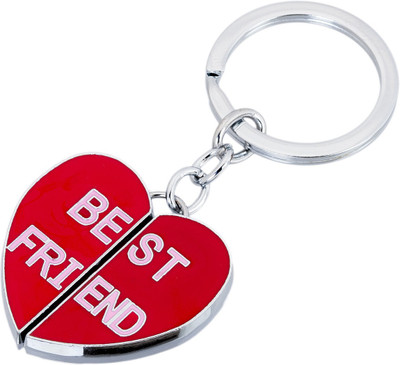 

Shubheksha Best Friend Friendship Day Gift Magnetic Red Metallic Keyring Key Chain