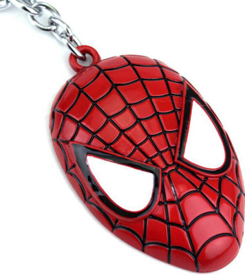SHUBHEKSHA Superhero Spiderman Face Marvel Avengers Metallic Red Keyring Key Chain