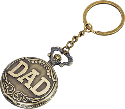 

Shubheksha Dad Theme Father's Day Gift Designer Pocket Watch Vintage Clock Metallic Keyring Key Chain