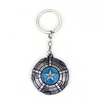 

Shubheksha Avengers Captain America Rotating Shield Silver Metallic Keyring Key Chain