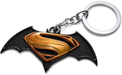

Shubheksha Batman vs Superman Black-Orange Metallic Keyring Key Chain