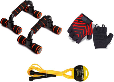 

Krazy Fitness Push-up Bar + Fit Gym Gloves + Skipping Rope 3 in 1 Gym & Fitness Kit