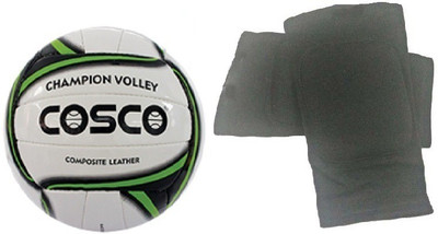 

Cosco 'Champion' Volleyball (Size: 4) + one Pair of Knee Padded Supporter (Color On Availability)- Volleyball Kit