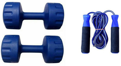 

Venom BLUE COLOR 5KG VINYL PLASTIC DUMBELL AND BLUE COLOR BEARING SKIPPING ROPE Gym & Fitness Kit