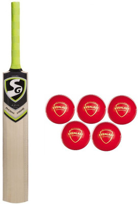 

SG Combo Of Two- One 'Phoenix Xtreme' Kashmir Willow Cricket bat And 5 'Everlast' Cricket balls (Color On Availability)- Cricket Kit(Bat Size: Short Handle(Age Group 15+ Years))