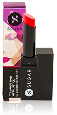 

Sugar It's A-Pout Time! Vivid Lipstick(Shade No.- 04 Coraline In The City, Orange Coral, 3.5 g)
