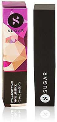 

Sugar It's A-Pout Time! Vivid Lipstick(Shade No.- 03 Mad Magenta, Magenta, 3.5 g)