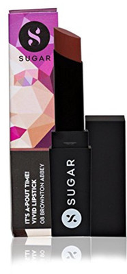 

Sugar It's A-Pout Time! Vivid Lipstick(Shade No.- 08 Brownton Abbey (Peach Brown), 3.5 g)