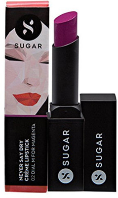 

Sugar Never Say Dry Crème Lipstick(Shade No.- 02 Dial M For Magenta (Deep Magenta Purple))