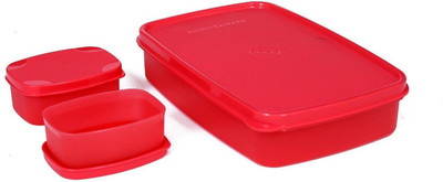 Signoraware 515red 3 Containers Lunch Box(850 ml)