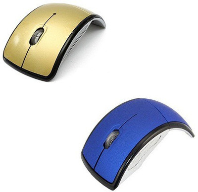 

VU4 Set Of 2 2.4Ghz Foldable ARC Wireless Optical Gaming Mouse(USB 2.0, Gold, Blue)